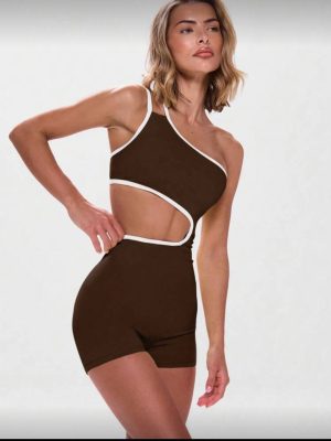 Enterizo Biker Cut-Out Chocolate