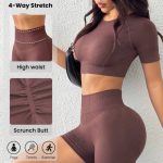 Conjunto Short + Crop Top Seamless [TALLA L]
