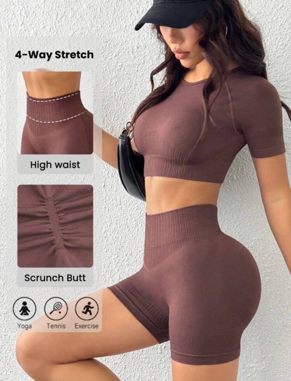 Conjunto Short + Crop Top Seamless [TALLA L]