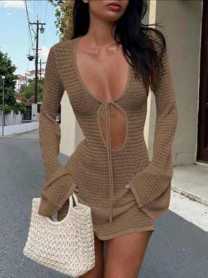 Vestido Tejido Boho con Lazo [TALLA L-S]
