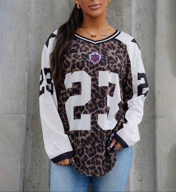 Camiseta Deportiva Animal Print con Gráfico '23'[TALLA L]