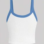 Camiseta de Tirantes Ajustada con Borde en Contraste [TALLA S]