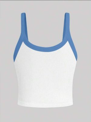 Camiseta de Tirantes Ajustada con Borde en Contraste [TALLA S]