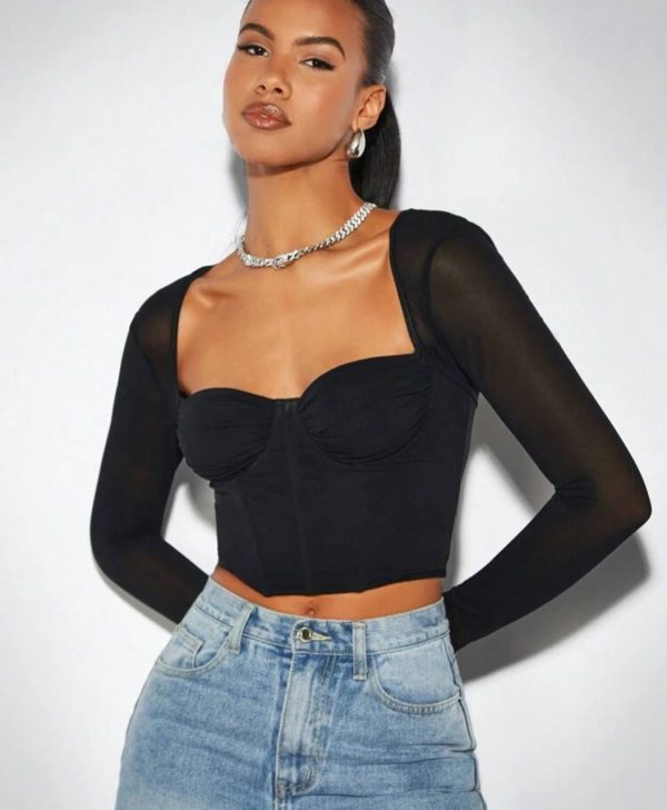 Top Ajustado de Fiesta con Transparencias [TALLA L]