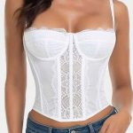 Top de Tirantes con Varilla y Encaje Floral [TALLA L]
