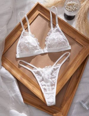 Set de Lencería Encaje Front-Fastening [TALLA S]