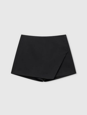 Falda-Short Cruzada Asimétrica Negra [TALLA M]