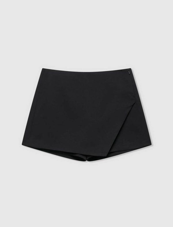 Falda-Short Cruzada Asimétrica Negra [TALLA M]