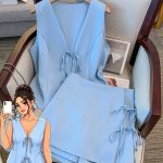 Conjunto Lazos Celeste [TALLA XL]