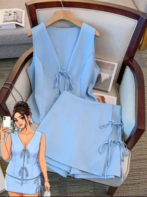 Conjunto Lazos Celeste [TALLA XL]
