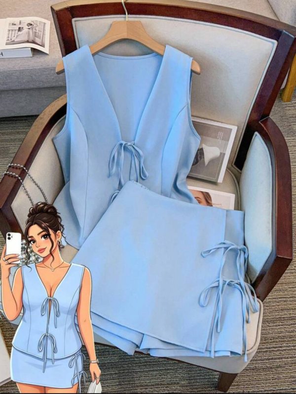 Conjunto Lazos Celeste [TALLA XL]