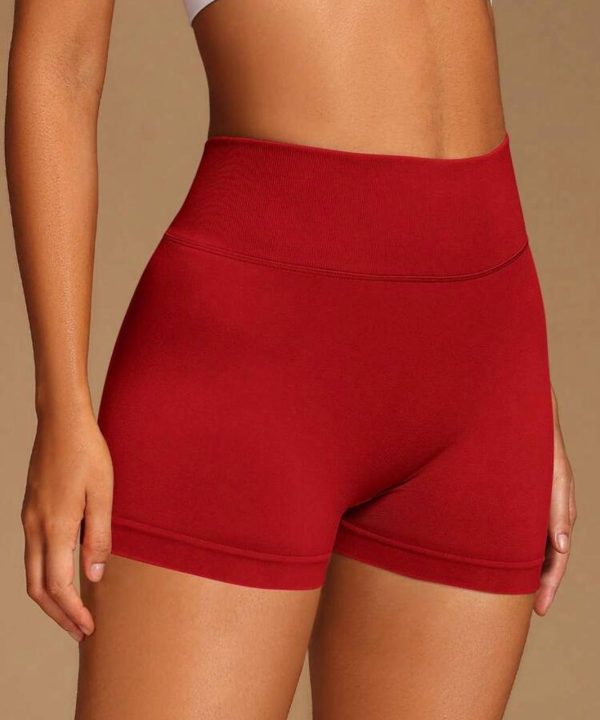 Short deportivo rojo de tiro alto